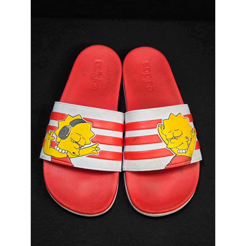 Adidas The Simpsons Lisa Simpson Adilette Comfort Slides Red White Womens 7‎